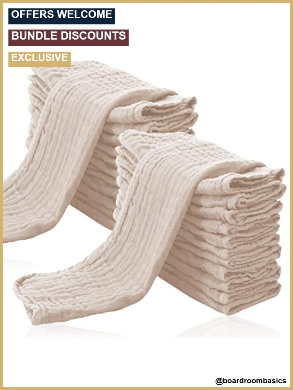 24 Pack Muslin Burp Cloths 100% Cotton Baby Washcloths Absorbent Spit Up Rags